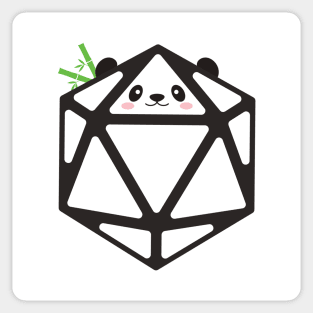 Polyhedral 20 Sided Dice Panda - Tabletop RPG and Animal Lovers Mashup Sticker